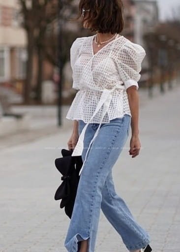 Jeansy typu dzwony z rozcięciem z boku Ruby
